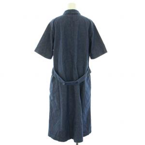 MHL. 20AW コットンヘンプドリル COTTON HEMP DRILL デニムワンピース ロング 半袖 2 M インディゴ