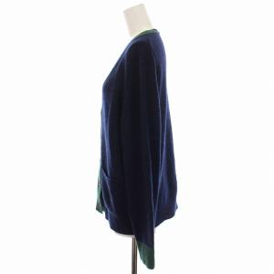 CELINE フィービー期 マカダム刺繍 カシミヤ カーディガン M ネイビー グリーン