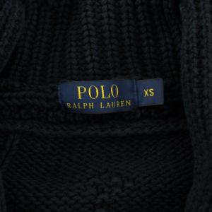 POLO RALPH LAUREN ニットカーディガン ショールカラー 長袖 ローゲージ コットン XS 紺 ネイビー