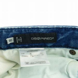 DSQUARED2 デニムパンツ ジーンズ ダメージ加工 ペイント加工 ジップフライ 50 L インディゴブルー