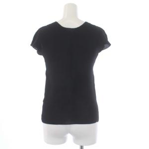 me ISSEY MIYAKE プリーツ カットソー フレンチスリーブ プリント 黒 ブラック