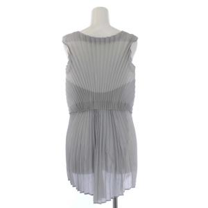 ISSEY MIYAKE プリーツ ノースリーブチュニック カットソー リボン 2 M グレー