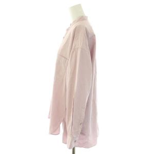 TICCA ノーカラーシャツ ウォッシュ wash ブラウス バンドカラー 長袖 F ピンク