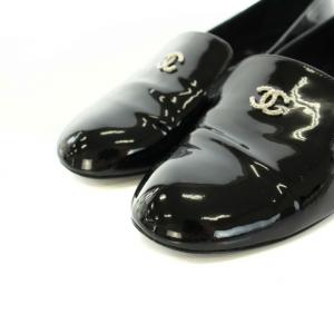 CHANEL オペラシューズ ココマーク エナメル 23.5cm ブラック