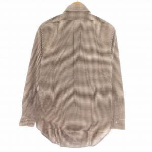 Brooks Brothers MILANO オックスフォード シャツ ギンガムチェック 長袖 ボタンダウン 14(1/2)?31 茶 ブラウン
