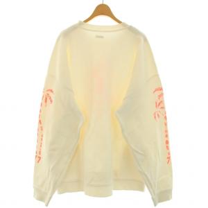 KAPITAL トレーナー プルオーバー 長袖 クルーネック ロゴ プリント 3 M 白 ホワイト