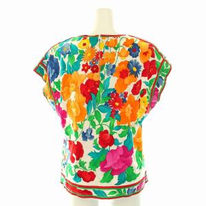 LEONARD FASHION カットソー コットン クルーネック 花柄 L マルチカラー