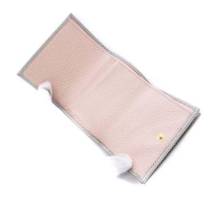 GUCCI ダブルG ウォレット 三つ折り財布 レザー ゴールド金具 グレー 735212