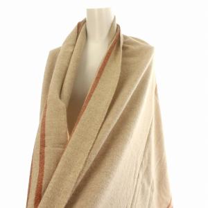 MHL. ストール ウール ショール チェック マフラー ベージュ 赤