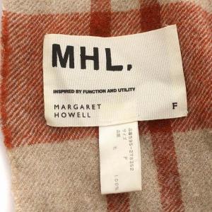 MHL. ストール ウール ショール チェック マフラー ベージュ 赤