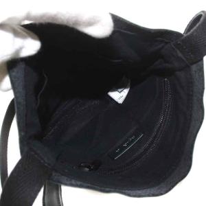 agnes b. ショルダーバッグ カウレザー ロゴ刺繍 黒 ブラック PAH02Z-03