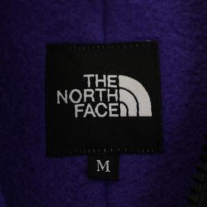 THE NORTH FACE HIM FLEECE PARKA フリースジャケット ハーフジップ フード ロゴ刺繍 M 紫 パープル 黒 ブラック NA72031