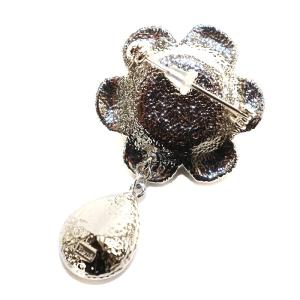 René ブローチ フラワーモチーフ パール シルバー色 白 ホワイト