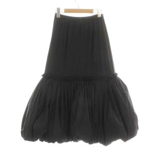ENFOLD 22SS 2WAYタフタインナーバルーンSKIRT フレアスカート ギャザー 中綿 ロング ミモレ ストレッチ 36 S 紺