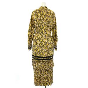 leur logette 21AW マティスフラワープリントドレス S イエロー