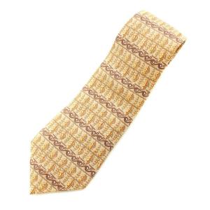 ネクタイ レギュラータイ 葉っぱ柄 リーフ柄 絹 シルク ベージュ 茶 ブラウン