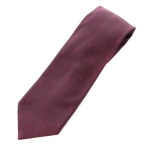 ネクタイ レギュラータイ モノグラム ドット柄 絹 シルク ボルドー