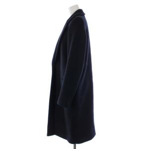 ENFOLD ライトメルトンテーラコート チェスターコート ロング ウール ナイロン 38 M 紺 ネイビー 3007A230-0630