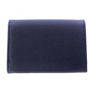 POLO RALPH LAUREN エンボスレザー カードケース 名刺入れ パスケース 紺 ネイビー