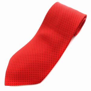 ネクタイ ドット 水玉 シルク100％ 赤 レッド