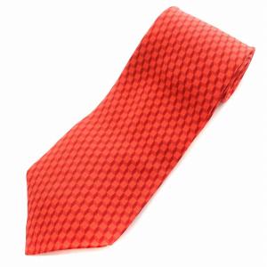 HERMES ネクタイ 総柄 シルク100％ 赤 レッド