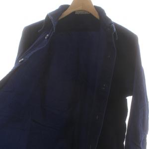 FULLCOUNT Indigo Nel Work Shirts ワークシャツ 猫目ボタン 長袖 38 M 青 ブルー 4881