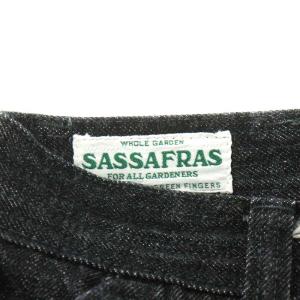 SASSAFRAS Botanical Scout R Pants デニムパンツ ジーンズ ジーパン ボタンフライ S 黒 ブラック