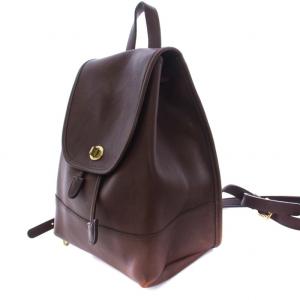 COACH オールドコーチ リュックサック デイバッグ ターンロック レザー 茶 ブラウン 9791