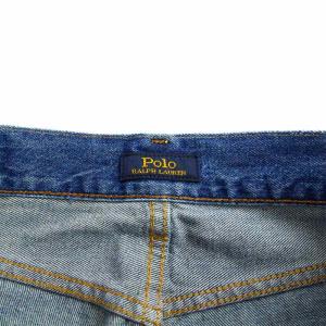 POLO RALPH LAUREN デニムパンツ ジーンズ テーパード ダメージ加工 ジップフライ 24 S インディゴブルー