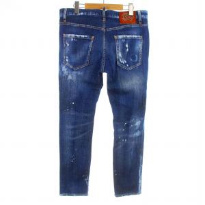 DSQUARED2 17AW COOL GIRL JEAN デニムパンツ ジーンズ ジップフライ USED加工 ペイント加工 40 L インディゴ