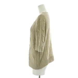 Max Mara ケーブルニット セーター 半袖 クルーネック ベージュ