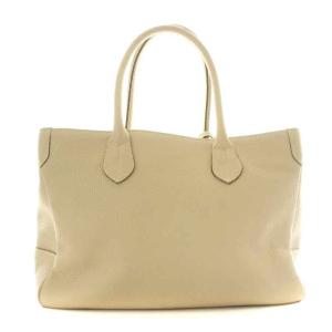 A.D.M.J. トートバッグ レザー ビジュー装飾 ベージュ シルバー色