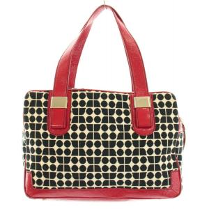 kate spade new york ボストンバッグ ハンドバッグ トートバッグ 切替 総柄 黒 ブラック 赤 レッド