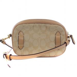 COACH シグネチャー ウエストポーチ ショルダーバッグ 2WAY キャンバス レザー ベージュ F38687