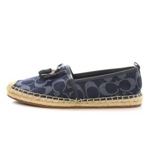 COACH CARSON SIG DENIM ESPADRILLE デニム エスパドリーユ モカシン シューズ シグネチャー 6 23cm