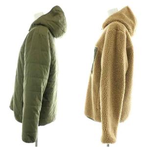 Patagonia キッズリバーシブルレディフレディフーディ 中綿ジャケット ブルゾン ジップアップ フード ボア 茶 ブラウン カーキ 68095