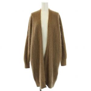 20AW FUR KNIT ニット カーディガン 長袖 ロング ウール F 茶 ブラウン 20-080-200-4071-3-0