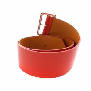 agnes b. CU01 CEINTURE ベルト 太ベルト レザー 牛革 80/32 赤 レッド