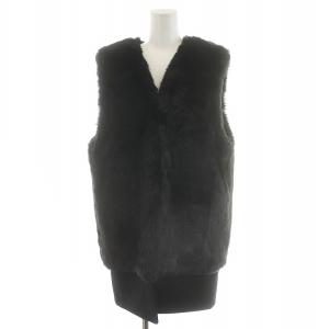 23区 22AW COPEL エコファー コンビ ジレ ベスト 38 M 黒 ブラック JKWONA0201