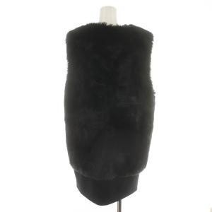 23区 22AW COPEL エコファー コンビ ジレ ベスト 38 M 黒 ブラック JKWONA0201