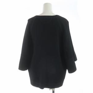 VALENTINO カットソー クルーネック プルオーバー 五分袖 フレアスリーブ L 黒 ブラック