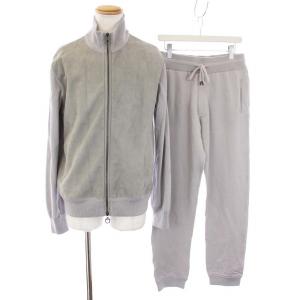 セットアップ ニットカーディガン ジョガーパンツ スエード 切替 ガンチーニ XL L グレー