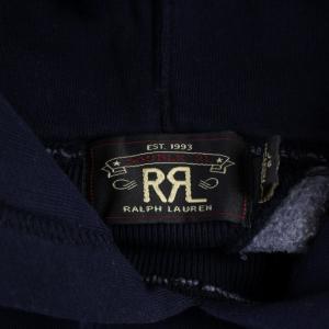 RRL ラルフローレン HOOD ZIP-UP パーカー スウェット トレーナー プルオーバー 長袖 裏起毛 ロゴ L 紺 ネイビー