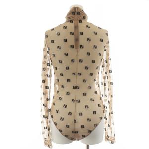 FENDI FFカリグラフィー チュール インナーウェア シアー 刺繍 XS ベージュ