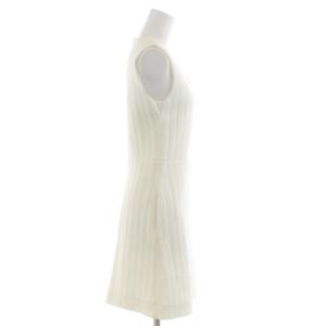 Maison Kitsuné ワンピース ミニ リブニット ノースリーブ ナイロン コットン 52 S 白 ホワイト KWE-0512-A