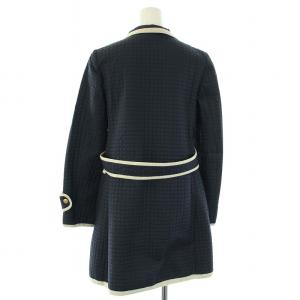 Lois CRAYON キルティングコート 中綿 スプリングコート 春アウター ミドル丈 ロング パイピング M 紺 ネイビー