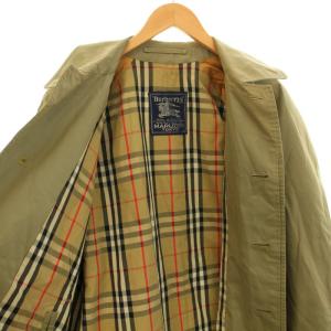 burberrys ステンカラーコート 裏地チェック柄 カーキ