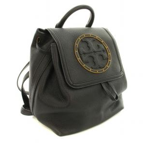 TORY BURCH リュックサック デイバッグ レザー ロゴ OS 黒 ブラック ゴールド