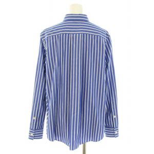 sacai シャツ サイドプリーツ ストライプ M ブルー