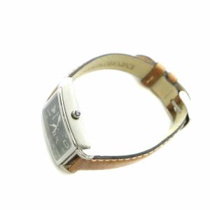 EMPORIO ARMANI 腕時計 クォーツ アナログ 3針 カレンダー レザーバンド 黒文字盤 茶 ブラウン